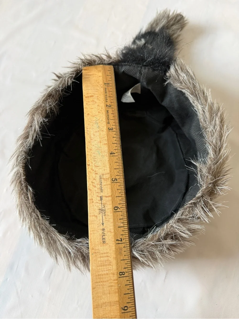 Rinco Faux Fur Coonskin Cap Hat Raccoon Tail Brown Grey ⁠Davy Crockett⁠ ⁠kids OS